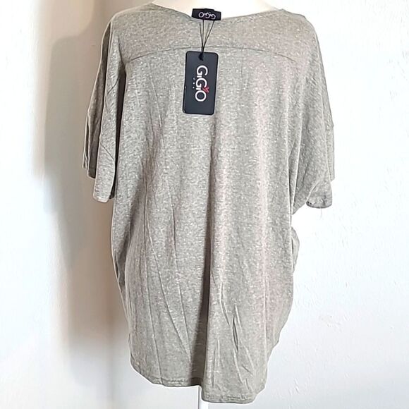 Gigio Tan Top, Camouflage & Leopard Print Accents & Cinched Knot, Size Small,NWT - Picture 6 of 10